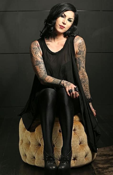 kat von d leg tattoos|Kat Von D is covering most of her tattoos with solid black ink.